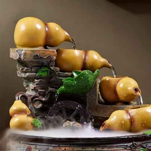 Vista 4 de HANABASS 2 unids jardín de hadas molino de viento pescado escondite tanque de peces escondite tanque de peces cueva miniatura cascada simulación