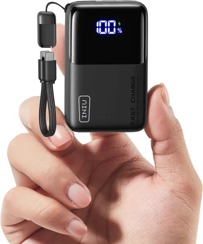 INIU Cargador Portátil Mini, Pequeña Batería de Bolsillo de Carga Rápida de 45W PD de 10000mAh, USB C Entrada y Salida, Esencial de Viaje para
