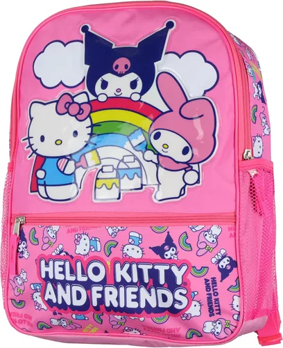 AI ACCESSORY INNOVATIONS Sanrio Mochila Hello Kitty y sus amigos Kuromi My Melody - Mochila escolar de 16 pulgadas
