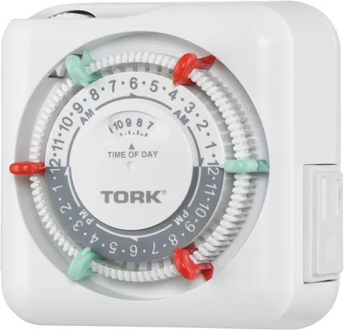 Vista 2 de NSi Industries TORK RTN312 temporizador mecánico de enchufe para interiores, resistente, de 15 A, con programación de 24 horas – con interruptores