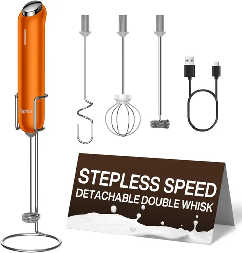 Vista 7 de InstaWhisk Milk Frother with Variable Speed, Rechargeable Coffee Frother Wand with Detachable Double Whisk, Drink Mixer Handheld Electric Stirrer