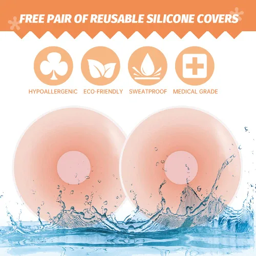 Vista 3 de Cinta de pecho de 4 pulgadas de ancho, cinta de levantamiento de senos, cinta para levantamiento de pechos grandes, talla de copa A-G, cinta