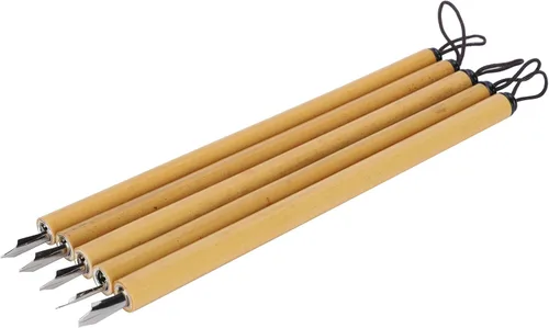 Vista 7 de Health Gear - 5 bolígrafos de bambú para caligrafía, bolígrafo de inmersión para caligrafía árabe (punta angular)