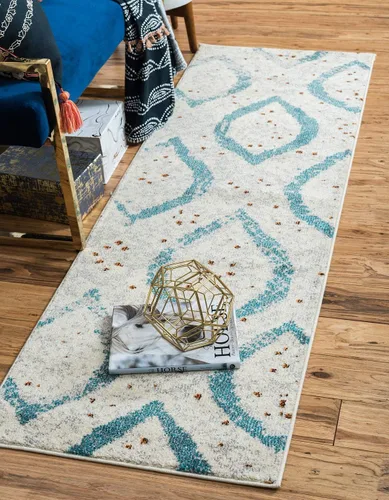 Vista 9 de Unique Loom Estrella Collection - Alfombra redonda abstracta moderna color crema (8' 0 x 8' 0)