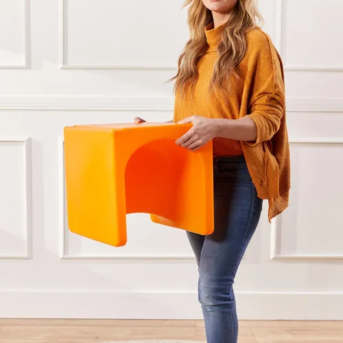 Vista 23 de ECR4Kids Tri-Me 3 en 1 silla cubo, muebles para niños, gris claro