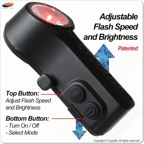 Vista 4 de Cygolite Slingshot 210 and 160 Lumen Bike Taillight Series, USB-C Rechargeable, User Adjustable Flash Speeds, 7 Night & Daytime Modes, Sleek and