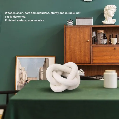 Vista 3 de Decoración de eslabones de madera de 3 eslabones, decoración de nudo de madera, decoración de estante para el hogar, nudo de madera bohemio tallado