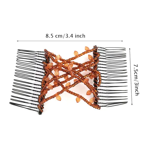 Vista 4 de Pinza para el cabello con perlas, peine elástico, pinzas para el cabello mágicos, peines de pelo perlas, peines elásticos para el cabello, pinzas