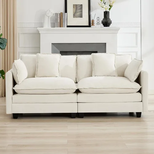 Vista 18 de Sofá modular en forma de nube de 113 pulgadas, sofás de asiento profundo de gran tamaño para sala de estar, sofá modular tapizado de chenilla