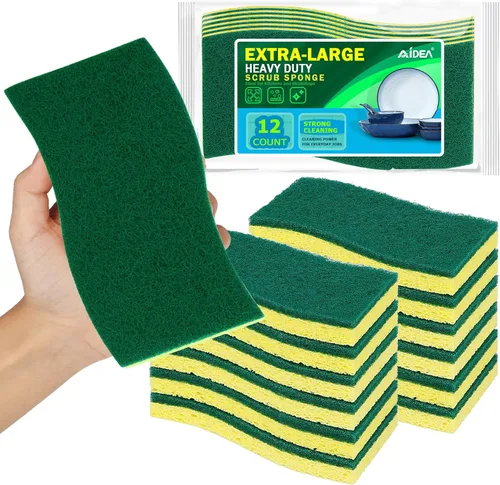 Vista 15 de AIDEA Esponjas antiarañazos, 6 unidades, esponja natural para utensilios de cocina antiadherentes, esponjas de cocina, esponja de celulosa