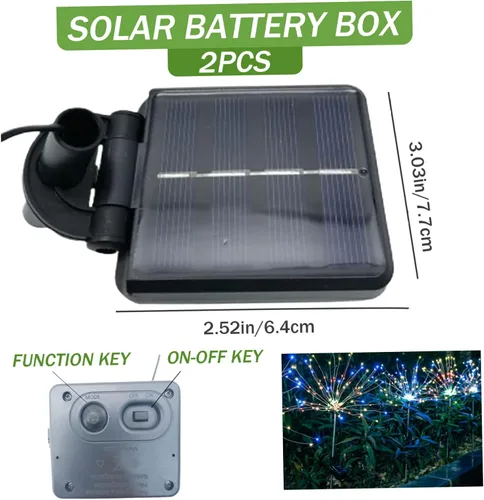 Vista 6 de 2 piezas de repuesto de luz solar de 2.5 x 3 pulgadas, parte superior de repuesto de luz solar con caja de batería impermeable con sensor