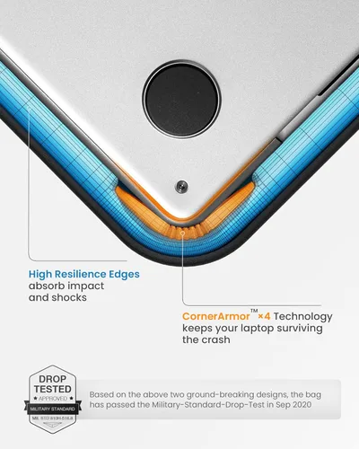 Vista 3 de tomtoc Funda protectora para laptop 360 para MacBook Pro M1A2442 ProMax 2021, MacBook Air M2A2681 2022 de 13 pulgadas con carcasa dura, a prueba