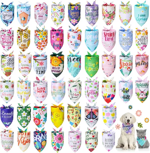 Vista 9 de Chunful 50 unidades de bandana para perro del día de San Valentín a granel con refranes para mascotas, bufanda triangular, baberos, pañuelo