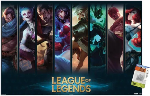 Vista 8 de League of Legends - Póster de pared con alfileres de empuje