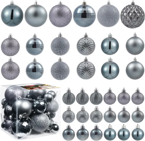 Vista 14 de LANGXUN 36 bolas de decoración de árbol de Navidad marrones, bolas de Navidad, decoración de Navidad 2025, adornos de Navidad inastillables