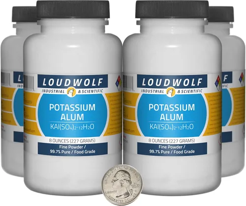 Vista 11 de Alumbre de potasio / 1 libra / 2 botellas / 99.7% puro grado alimenticio / polvo fino