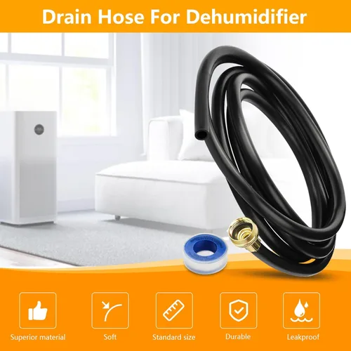 Vista 6 de Manguera de drenaje deshumidificador de 12 pies con conector FHT de 3/4 pulgadas, manguera deshumidificadora 18FFDHMH01 compatible con la mayoría