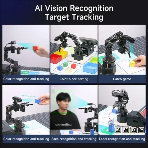 Vista 8 de Yahboom 6DOF Robotic Arm for RaspberryPi 5 ROS2 AI Vision Ver Without Pi5