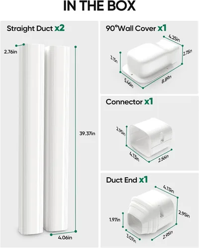 Vista 7 de Kit de cubierta de mini línea dividida de 4 "7.5 pies, cubierta de bomba decorativa de PVC, cubierta de línea de CA para unidades exteriores, aire