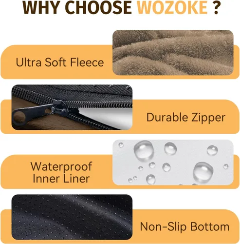 Vista 6 de Cama ortopédica impermeable para perros grandes: cama lavable de espuma viscoelástica con refuerzos - Funda ortopédica extraíble XL para mascotas