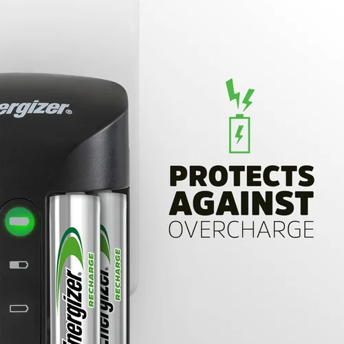 Vista 4 de Energizer CH1HRWB-4 - Cargador de pilas AA/AAA con 4 pilas AA NiMH recargables (carga pilas AA o AAA en 1 hora o menos)