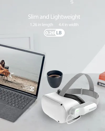 Vista 7 de for Oculus Quest 2 Battery Pack Hanpusen Oculus Quest 2 Accessories Portable Charger Compatible with Quest 2 Original Strap and Elite Strap 5000mAh