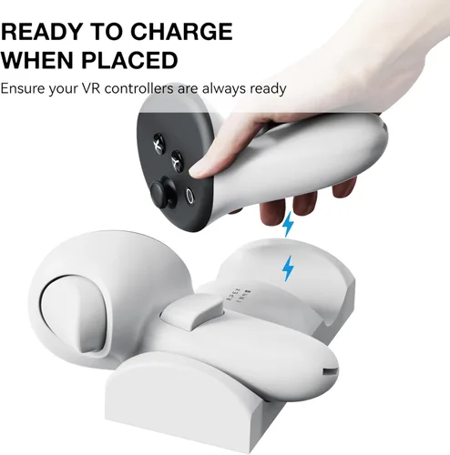 Vista 6 de VR Silicone Face Pad Cover and Controller Charging Stock for Meta Quest 3 Accessories
