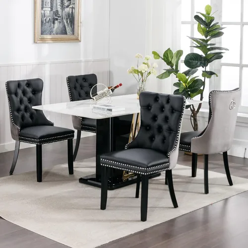 Vista 186 de ODUSE-DAILY - Juego de 2 sillas de cocina y comedor de terciopelo beige, con capitoné, tapizadas en terciopelo, estructura de madera maciza