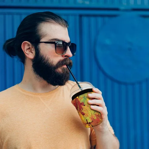 Vista 7 de Autumn Leaves Reusable Insulated Neoprene Iced Coffee Cup Sleeves 3 Sizes Diving Material Cup Durable Beverage Covers for Cold Coffee Tea Drinks