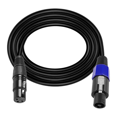 XMSJSIY Cable Speakon a XLR, conector de audio, conector de audio macho a XLR 3 pines hembra, cable de extensión de altavoz, cable de micrófono con