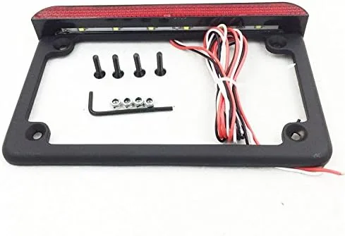 Vista 3 de SMT-Universal compatible con/Suzuki/Yamaha/Kawasaki/Harley Compatible con placa de matrícula LED negra completa de 6 pulgadas Fram Motorcycle