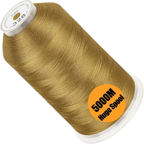 Vista 127 de New brothread - Bobina única de 5000 m de hilo de poliéster para máquina de bordar 40WT para máquinas comerciales y domésticas - Marigold