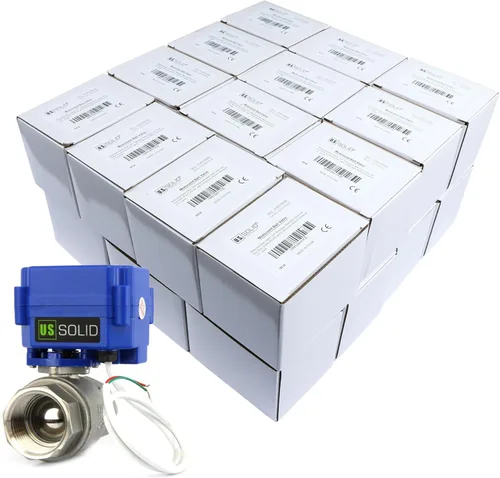 Vista 11 de Válvula de bola motorizada. Válvula de bola de acero inoxidable de 3/4" con puerto completo, 9-24V CC y configuración de retorno automático de 2