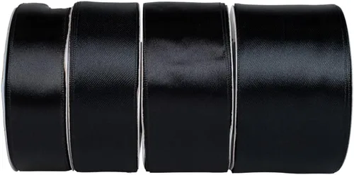 Vista 7 de Craft County - Cinta de satén de doble cara de 1 pulgada - Negro - 25 yardas (75 pies) - Ideal para proyectos de manualidades, envoltura, bodas