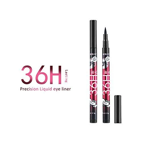 Vista 2 de 2pcs 36H Lápiz Delineador de Ojos Negro Larga Duración Impermeable Líquido Delineador de Ojos Pluma Natural Delineador