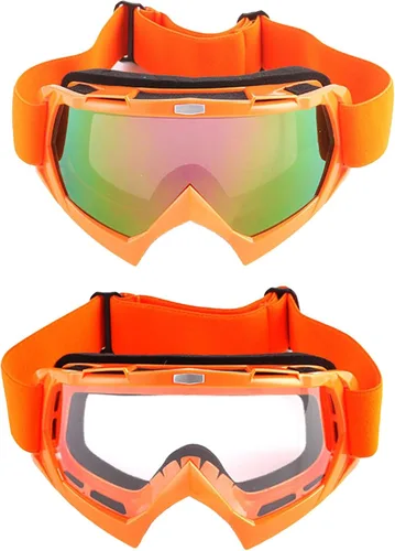 Gafas para Motocross MX BMX ATV, esquí y snowboard MX, Negro, azul, Lente transparente