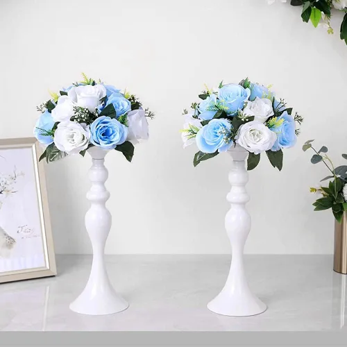 Vista 4 de Arreglo de 10 flores artificiales en forma de bola, ramos de flores artificiales falsos para bodas, rosas en ramo para fiestas, centros de mesa