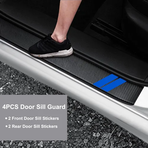 Vista 2 de YOSRTER 4 calcomanías decorativas para umbral de puerta, para Dodge Charger Challenger Durango Journey, ajuste universal para todos los autos Dodge