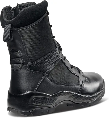 Vista 3 de 5.11 Tactical Men's ATAC, 2.08 pulgadas, botas militares de combate de cuero negro con cremallera lateral, estilo 12391