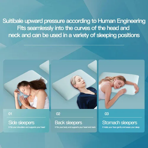 Vista 2 de Bedding - Almohada delgada de espuma viscoelástica de 3.1 pulgadas para personas que duermen boca abajo y de espalda, fina y plana; suave y de apoyo