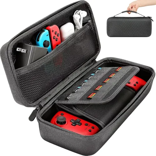 Gepicest Carrying Case for Rog Ally Hori Spilt PadSteam Deck Console Hold All Gaming Accessories incl. Charging Adapter Black