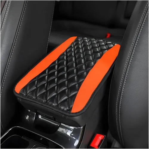 Vista 7 de Osilly Almohadilla para consola central de automóvil, funda universal impermeable para caja de reposabrazos, 12.6" x 7.5" piel sintética, protector