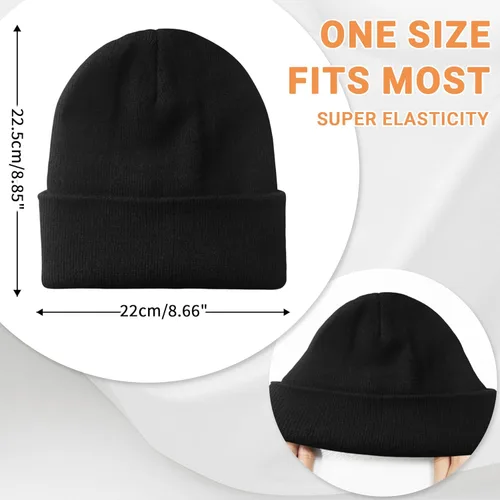 Vista 7 de NPQQUAN 2 PCS Satin Lined Beanie for Women Silk Lined Beanies Winter Warm Soft Lining Cuffed Knit Beanie Hats for Woman