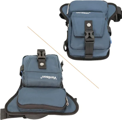 Vista 6 de Bolsa de muslo, bolsa de pierna, cangurera táctica Vanlison Bolsa de senderismo Bolsa de pierna