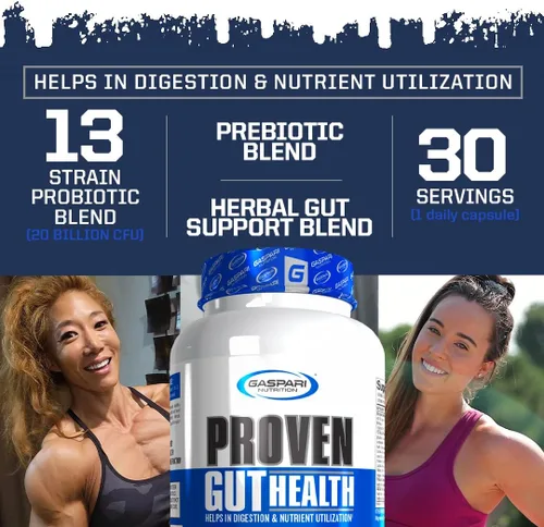 Vista 4 de Gaspari Nutrition Salud intestinal comprobada, promueve la digestión saludable, prebióticos y probióticos, digestión deportiva y utilización