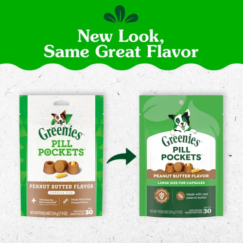 Vista 2 de Greenies Pill Pockets con dulces de mantequilla de maní real para perros, Mantequilla de cacahuate