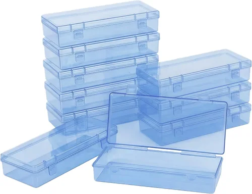 Vista 23 de LJY 100 contenedores rectangulares vacíos de plástico transparente con tapas con bisagras (2.2 x 1.6 x 0.8 pulgadas, transparente)