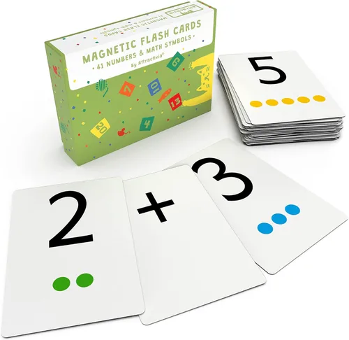 Vista 5 de Attractivia Tarjetas magnéticas de números: tarjetas matemáticas grandes de 0 a 25, suma y resta temprana, multiplicación, división y símbolos