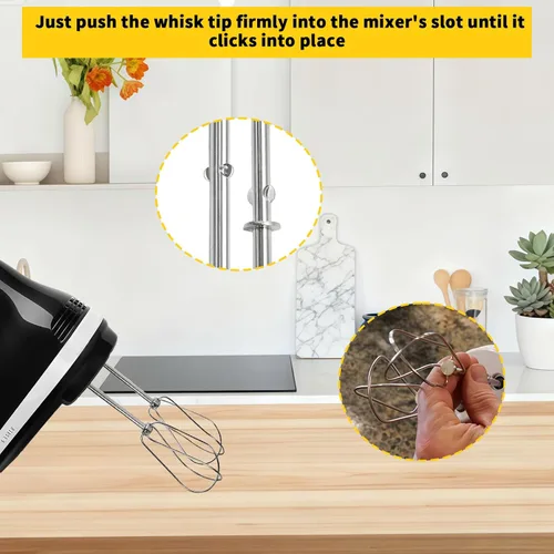 Vista 5 de Batidores de mano para KitchenAid, Turbo batidores compatibles con piezas W10490648, KHM2B, AP5644233, PS4082859 (paquete de 2)