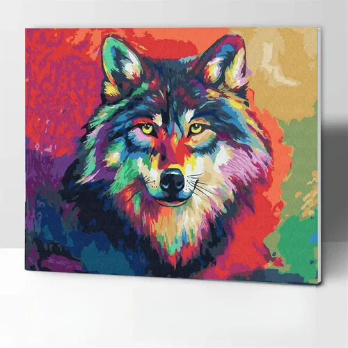 KOMI Wolf Paint by Numbers Kit for Adults with Frame, Adults Paint by Number Kits on Framed Canvas Kids Painting by Number Kit Adult Crafts Kits for